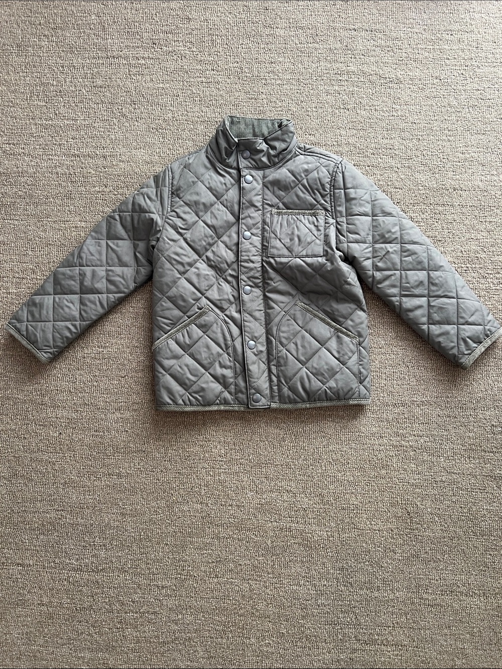 J. Crew Quilted Puffer Jacket in olive green